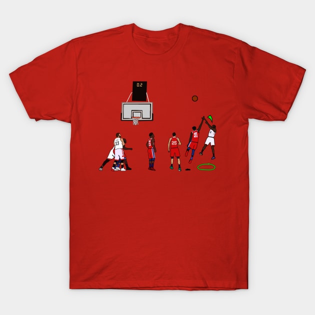 Kawhi Leonard Hits A Green To Beat the Sixers - NBA Toronto Raptors T-Shirt by xavierjfong